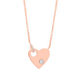 0.05ct 14k Rose Gold Diamond Heart Necklace